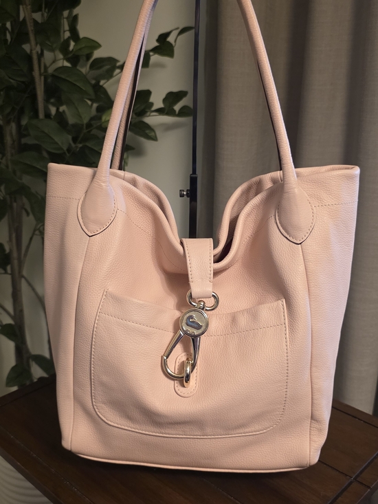 Dooney & Bourke Handbags - Dooney & Bourke Pink Belvedere Logo Lock Tote Bag, Large, Preloved